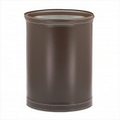 14" Stitched Chocolate Oval Wastebasket